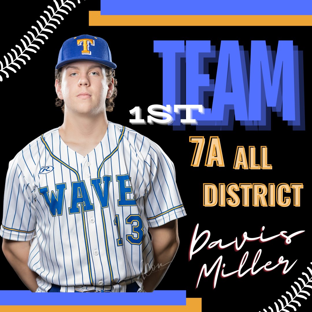 Congratulations to Davis Miller 1st team 7A All District #GoWave