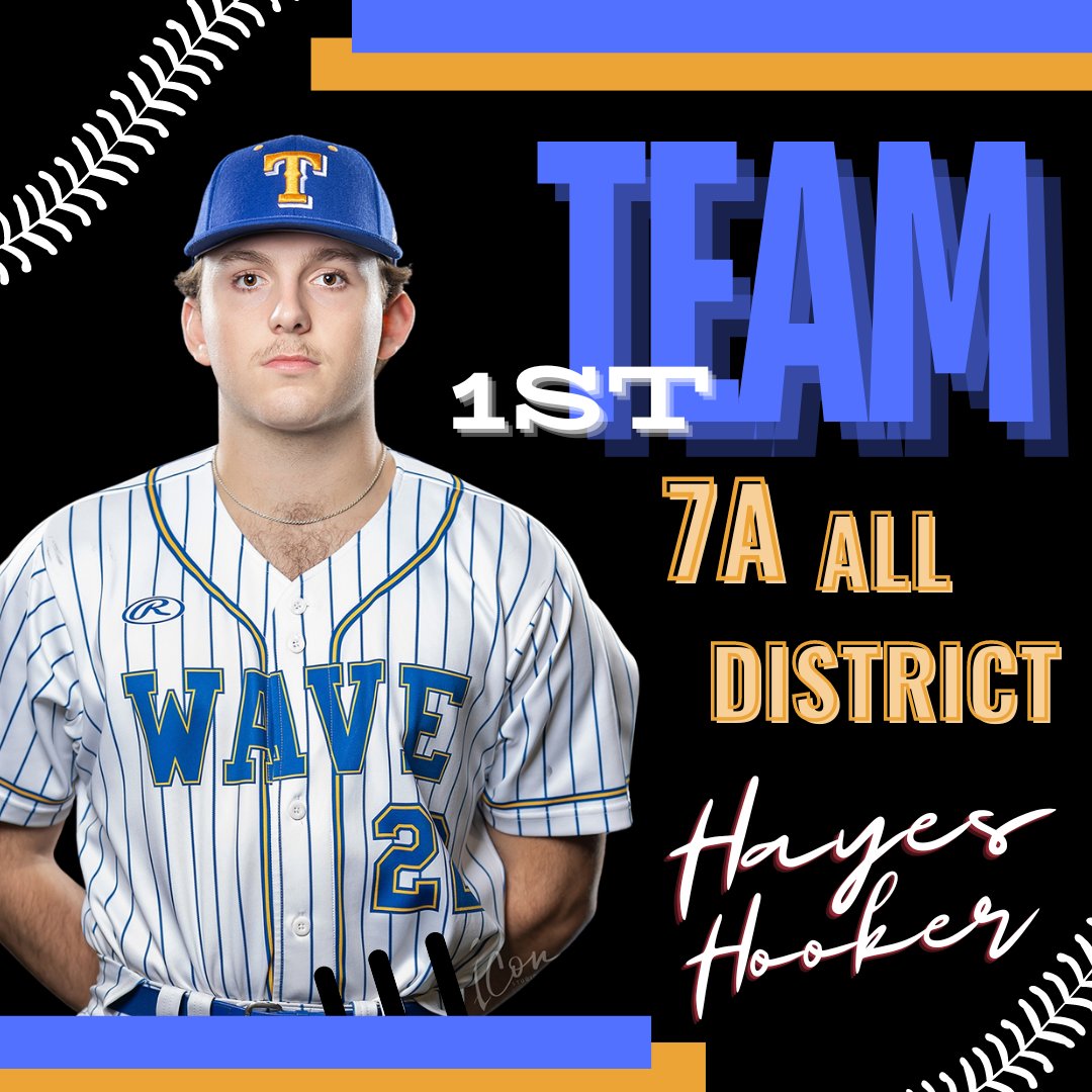 Congratulations to @HayesHooker1 1st team 7A All District #GoWave