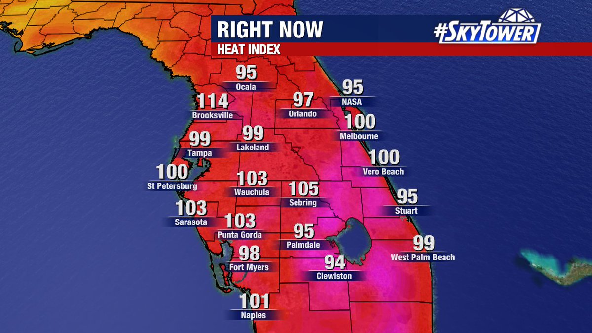 It was the complete summer package today .... from severe weather this morning to triple digit heat indices this afternoon. #Florida #Skytower