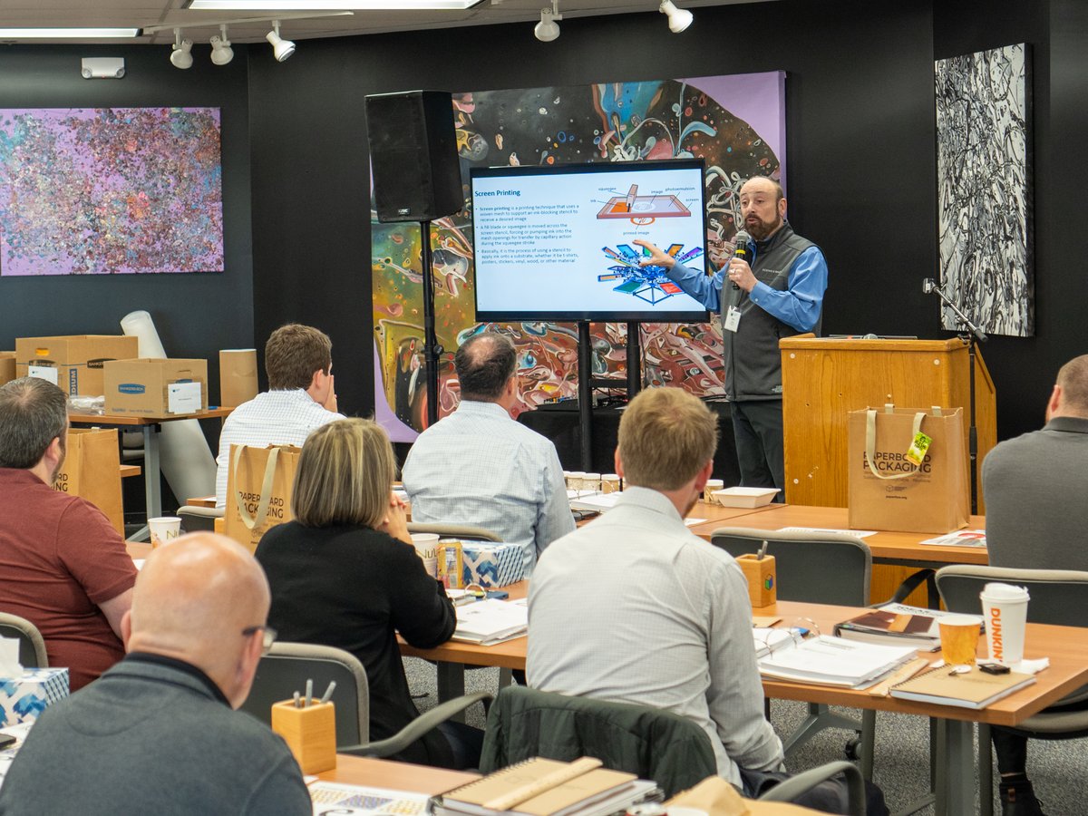 paperboardpkg's tweet image. We’re so pleased to have our Spring Folding Carton Boot Camp attendees at our headquarters to learn and enhance their folding carton skills! Thank you to all the participants/instructors who made Day 1 so memorable. We'll see you tomorrow! #PaperboardPackaging