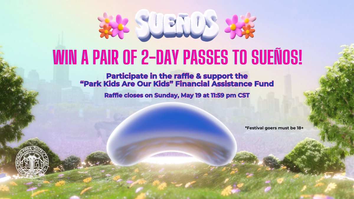 Did you get your entry to the Sueños Festival raffle? There's 5️⃣ days left to enter. 👉To win a pair of 2-Day General Admission passes to @SuenosMusicFest in Chicago on Memorial Day weekend, visit bit.ly/ChiParksSuenos… by Sun., May 19 at 11:59 pm CST.