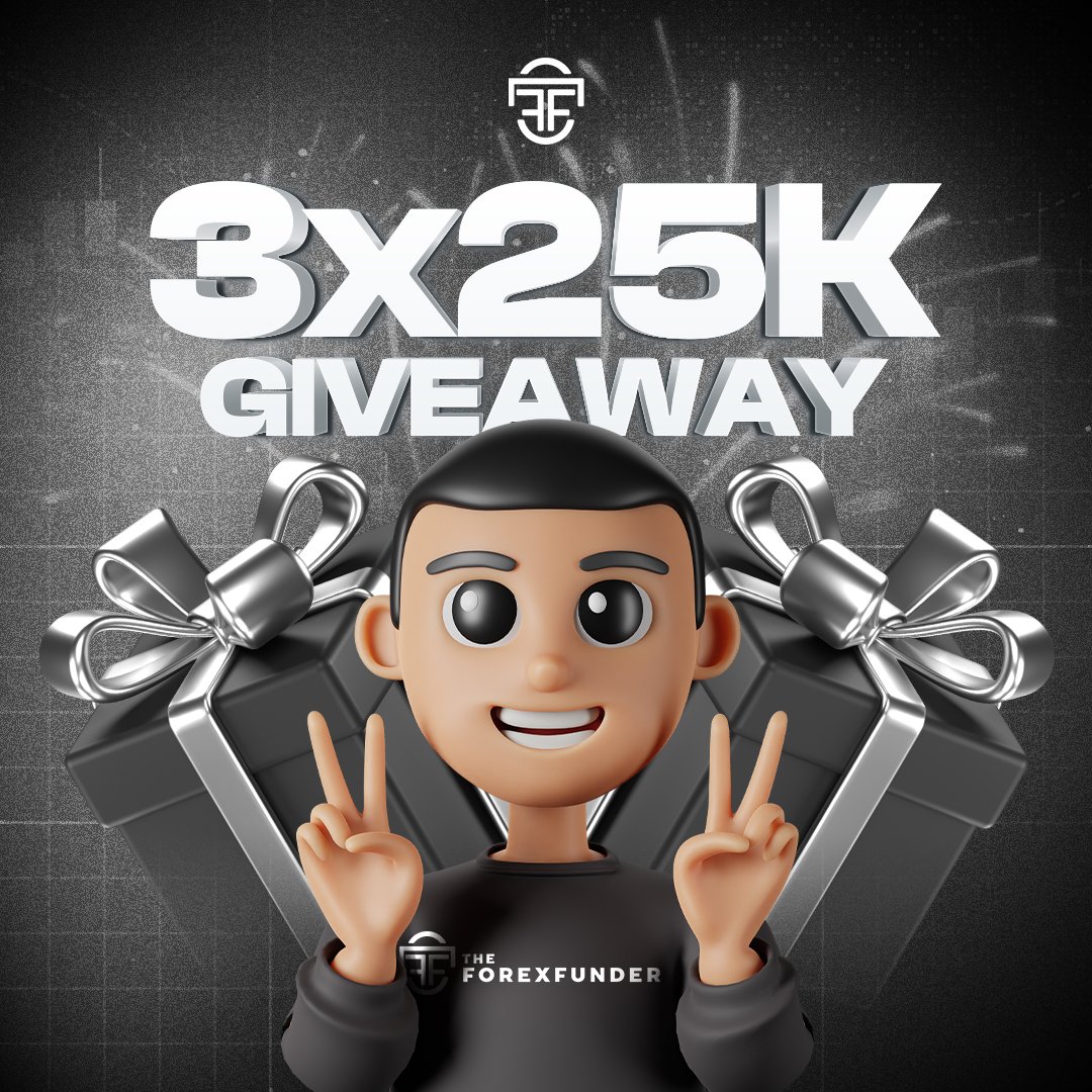 🎁 GIVEAWAY TIME 🎁

Prize: 3x    25k Challenge Accounts 

To participate: 

1)  Follow :  @TheForexFunder 
@TJFX98 & @HabibAhmard

2)  Like, retweet  & tag 3 friends 

3)  join discord:  discord.com/invite/BYkraFY…
 
Winners will be announced in 7 days 🔥