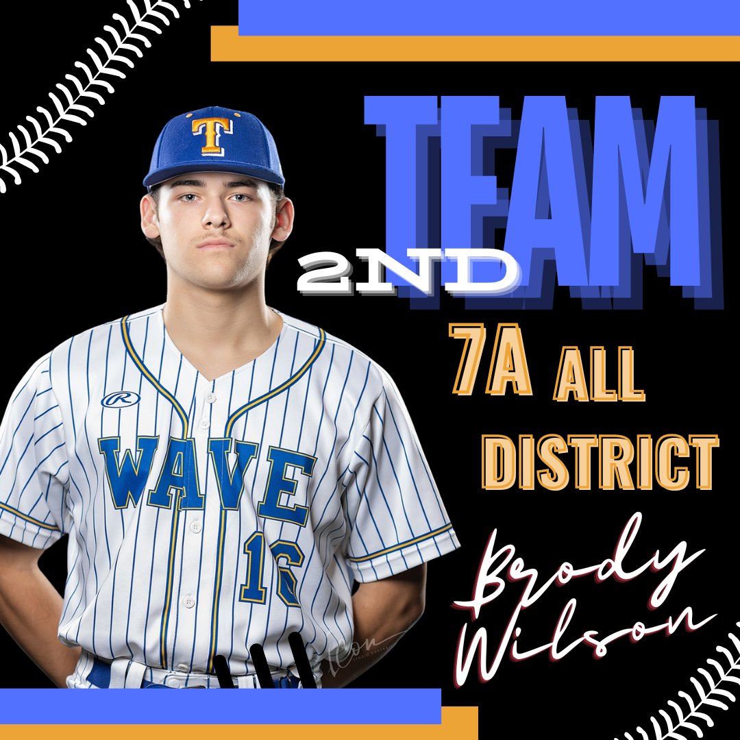 Congratulations to Brody Wilson 2nd team 7A All District #GoWave