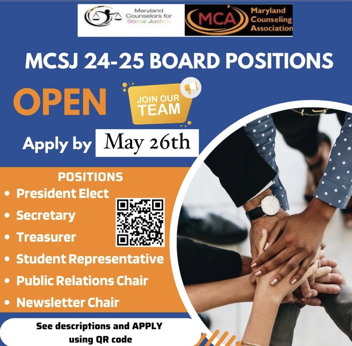 MCSJ is on the lookout for passionate individuals to join our team and make a difference in our community! We have board positions available and want YOU to bring your unique talents and perspectives to the table. Don't miss out on this incredible opportunity to be a part of