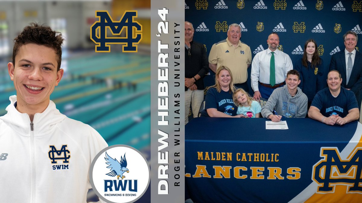 Congratulations to Drew Hebert '24 who has committed to continuing his strong academic and athletic career at @RWU_Swim #plusultra #lancer2hawk