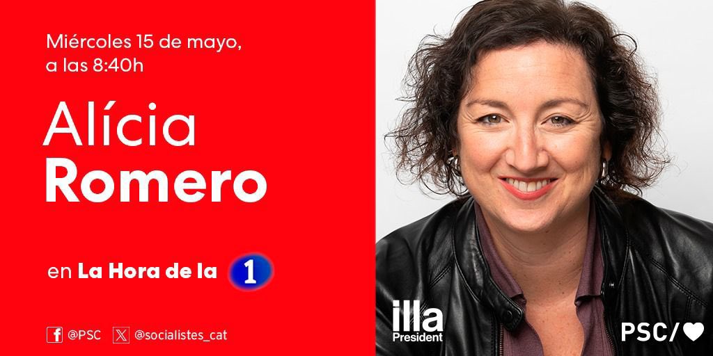 📺 Mañana, a partir de las 8:40h, la diputada @aliciarll será entrevistada en el programa @LaHoraTVE. ▶️ Puedes seguir la entrevista en directo en este enlace: rtve.es/play/videos/di… #ForçaPerGovernar #IllaPresident