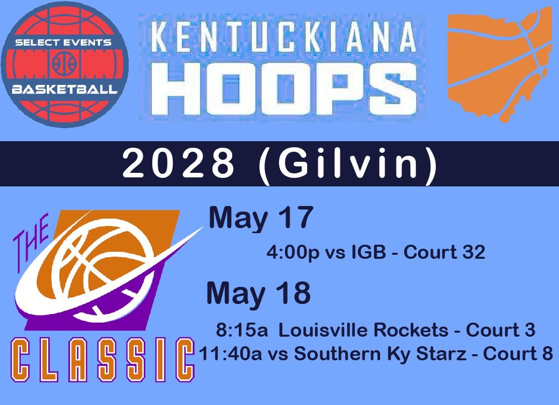 Our Class of 2026 & 2028 Schedules for this weekend at The Classic in Louisville.