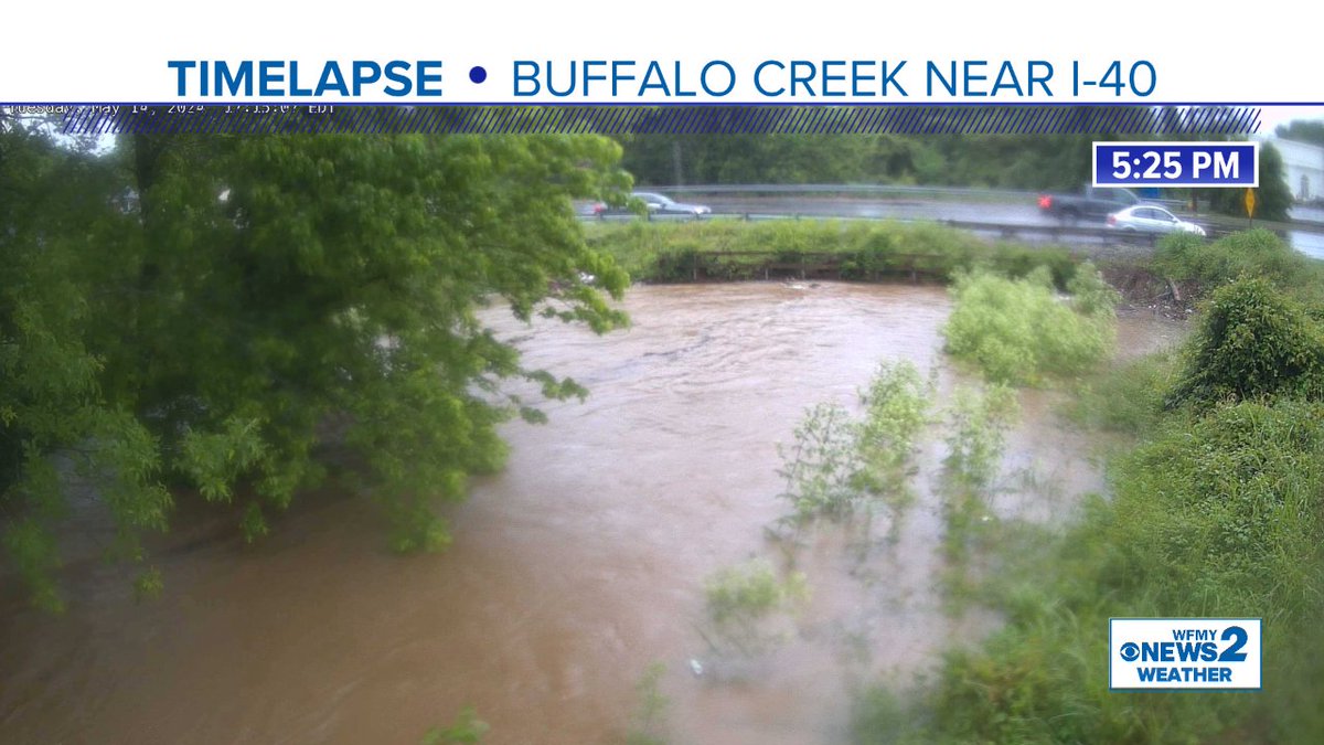 Before and after. This morning, to right now. Buffalo Creek, Greensboro.