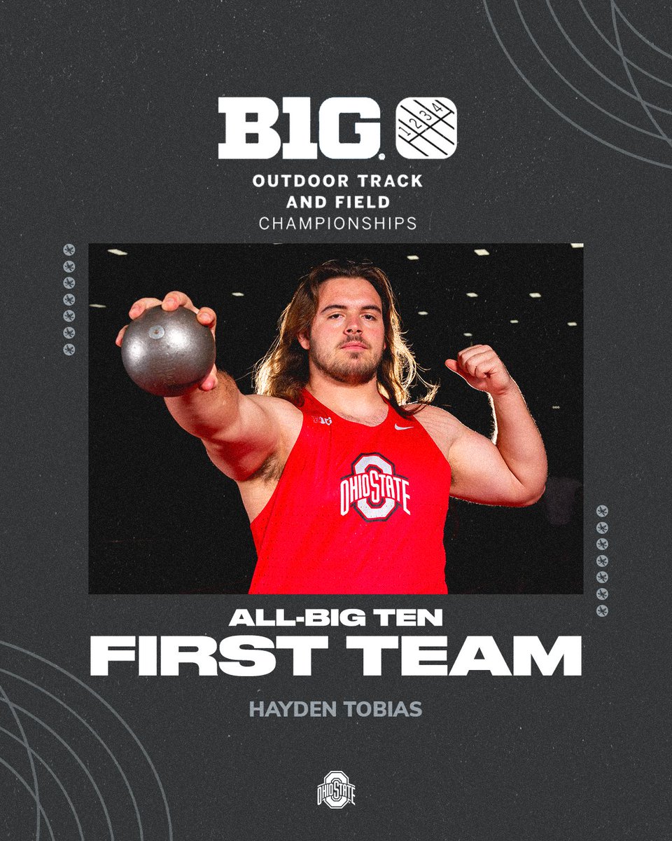 OhioStateTFXC's tweet photo. Congratulations to these Buckeye field student-athletes on earning all-conference honors ‼️

Hayden Tobias won the shot put, while @benderstrong was the discus runner-up and Shaun Miller Jr. was the high jump runner-up!

#GoBucks https://t.co/jKAkvQDwjK