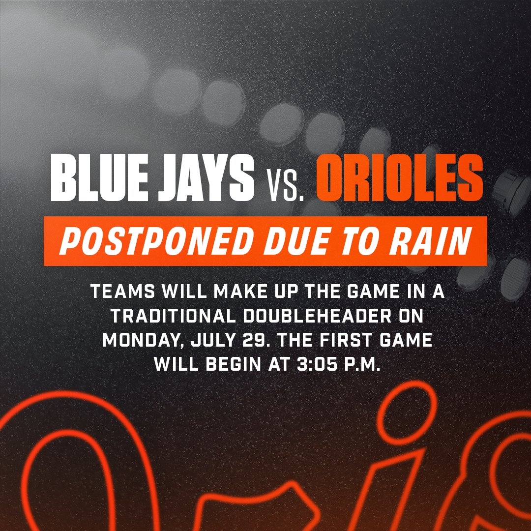 Tonight’s game versus the Blue Jays has been postponed due to inclement weather.