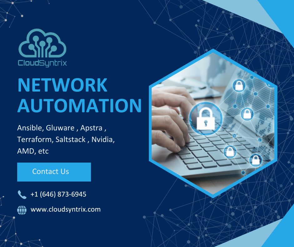 cloudsyntrixIT's tweet image. In today&apos;s fast-paced digital world, network automation is not just about speeding up processes; 
it&apos;s about reducing human error, enhancing security, and enabling your business to scale effortlessly.

Email us:info@cloudsyntrix.com

#NetworkAutomation #CloudSyntrix #ITSolutions