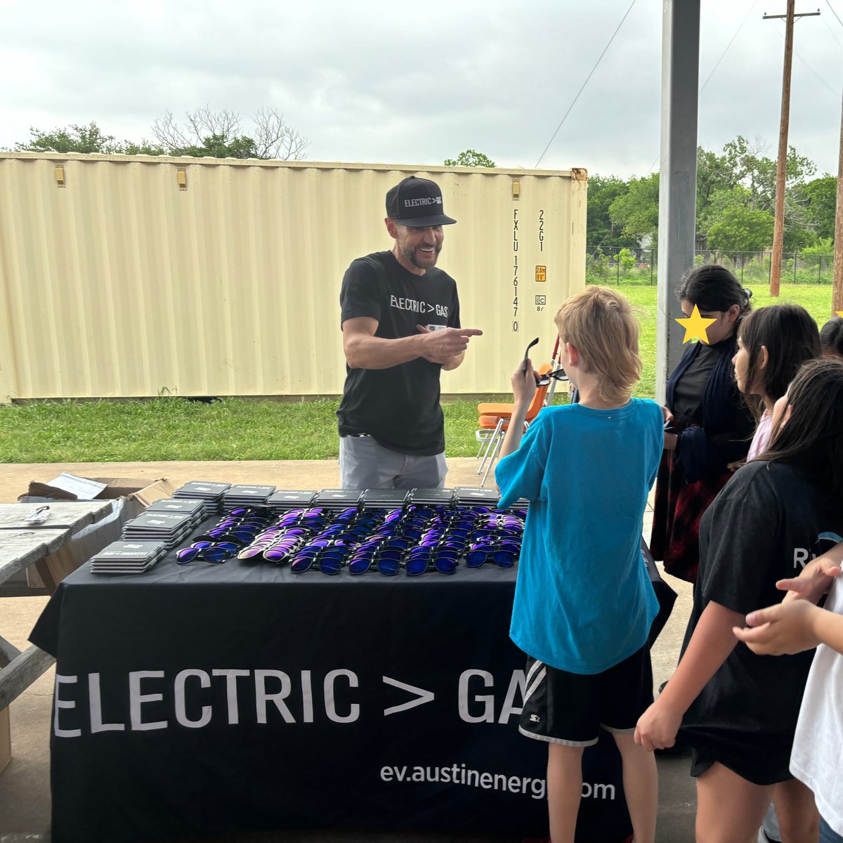 The students were full of energy and thrilled for the opportunity to experience all of this. Plus they got some cool Electric > Gas sunglasses and notepads to take notes on what they were learning about! 📝