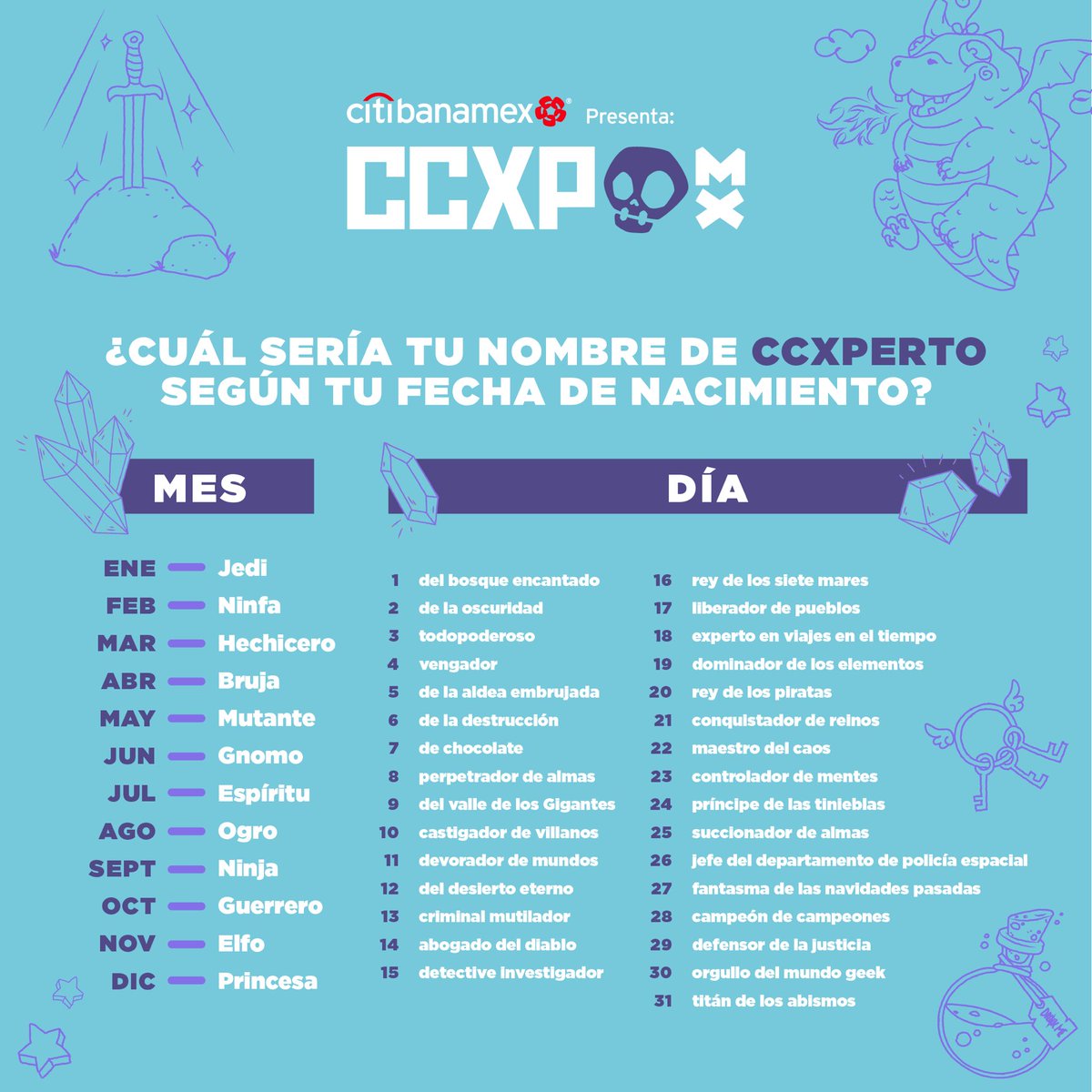 🌌 El #CCXPVerso fue visitado por muchas personas de universos muy lejanos. 

🤔 ¿Qué nombre de #CCXPerto llevarás con orgullo? 

🙌🏻 Comparte tu respuesta en los comentarios. 

CCXP México es presentado por Citibanamex.
