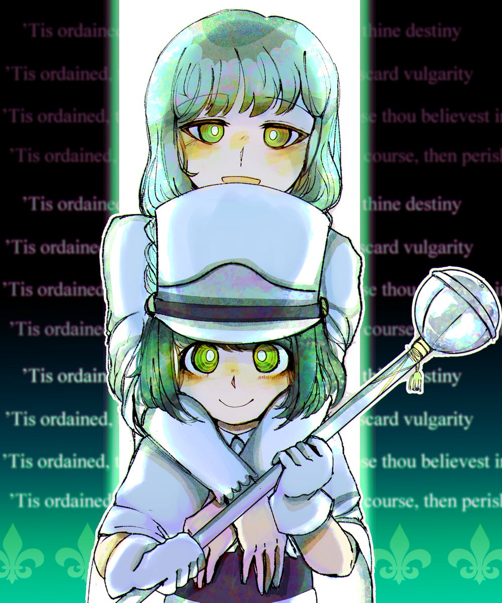 of course you have green hair and religious trauma
(i wanted to draw amane together with my oc carmel. shes not a milgram oc, just from one of my own stories, but i think she and amane would relate...)

#originalcharacter #milgram_fa #ミルグラム