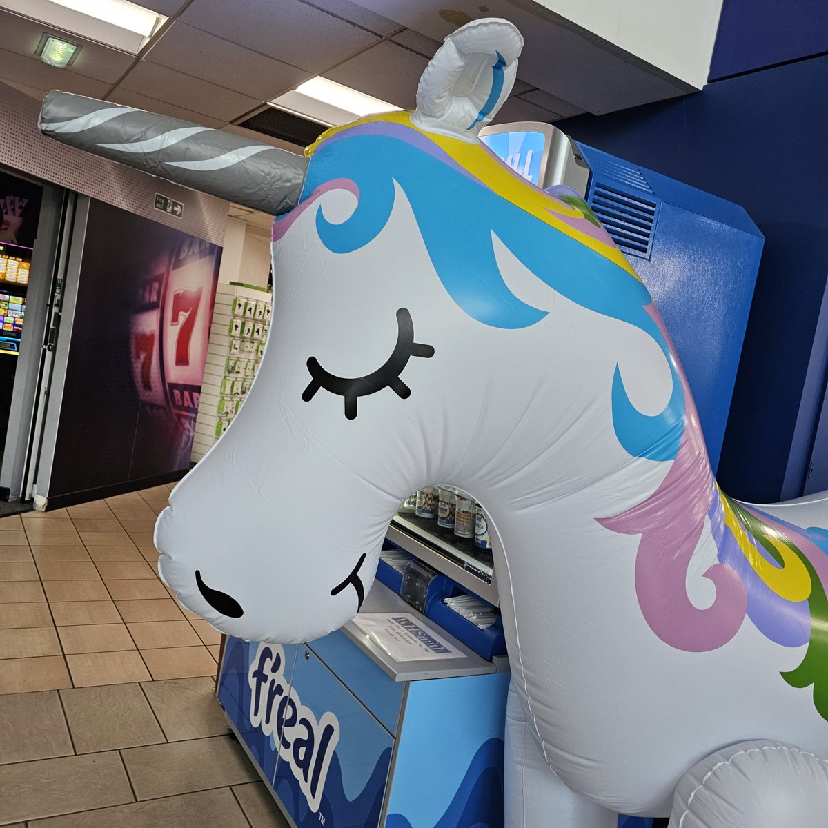 Stopped off at a service station. Had to put the unicorn to sleep 🗡️ #NoRegrets