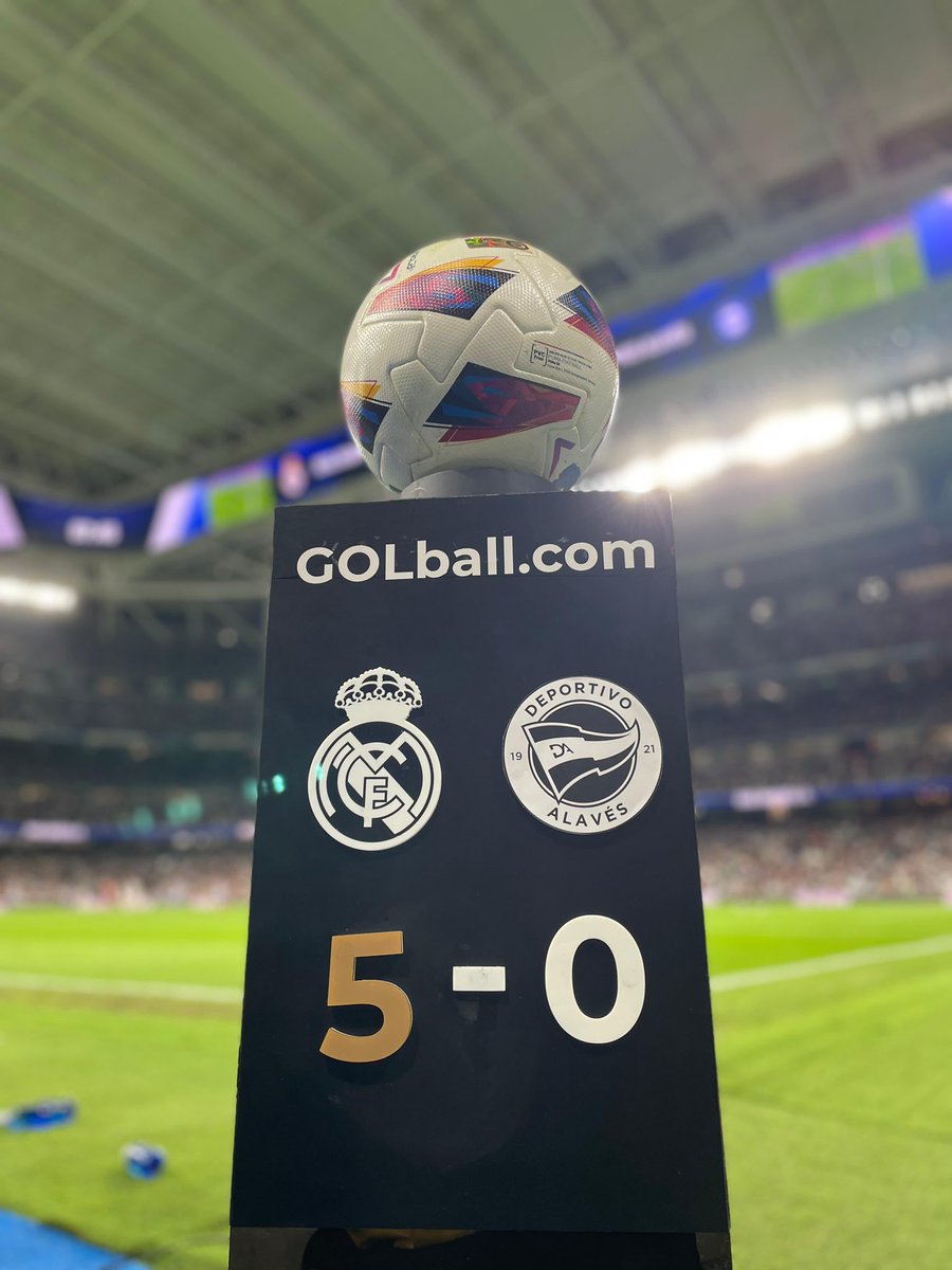 Gol-Ball (@golball_) on Twitter photo 🏁 <a href="/RealMadrid/">Real Madrid C.F.</a> 5-0 <a href="/Alaves/">Deportivo Alavés</a>
⚽ 10' <a href="/BellinghamJude/">Jude Bellingham</a>
⚽ 27' <a href="/ViniJr/">Vini Jr.</a>
⚽ 45'+1' <a href="/fedeevalverde/">Fede Valverde</a>
⚽ 70' <a href="/ViniJr/">Vini Jr.</a>
⚽ 81' <a href="/10ardaguler/">Arda Güler</a>
#RealMadridAlavés | #RealMadrid 🏁 <a href="/RealMadrid/">Real Madrid C.F.</a> 5-0 <a href="/Alaves/">Deportivo Alavés</a>
⚽ 10' <a href="/BellinghamJude/">Jude Bellingham</a>
⚽ 27' <a href="/ViniJr/">Vini Jr.</a>
⚽ 45'+1' <a href="/fedeevalverde/">Fede Valverde</a>
⚽ 70' <a href="/ViniJr/">Vini Jr.</a>
⚽ 81' <a href="/10ardaguler/">Arda Güler</a>
#RealMadridAlavés | #RealMadrid
