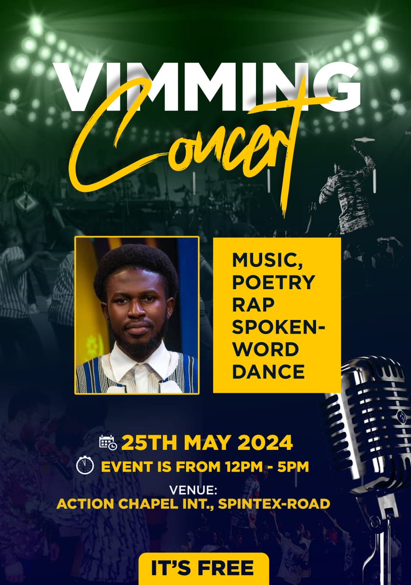 Psalm_one's tweet photo. Make you people send donations wai! Vimming Concert. 25th May! I've found so many talents. They take the stage to be a blessing and inspiration.
Event is FREE!!! #Vimming #VimmingConcert https://t.co/KKwRUmPz4L