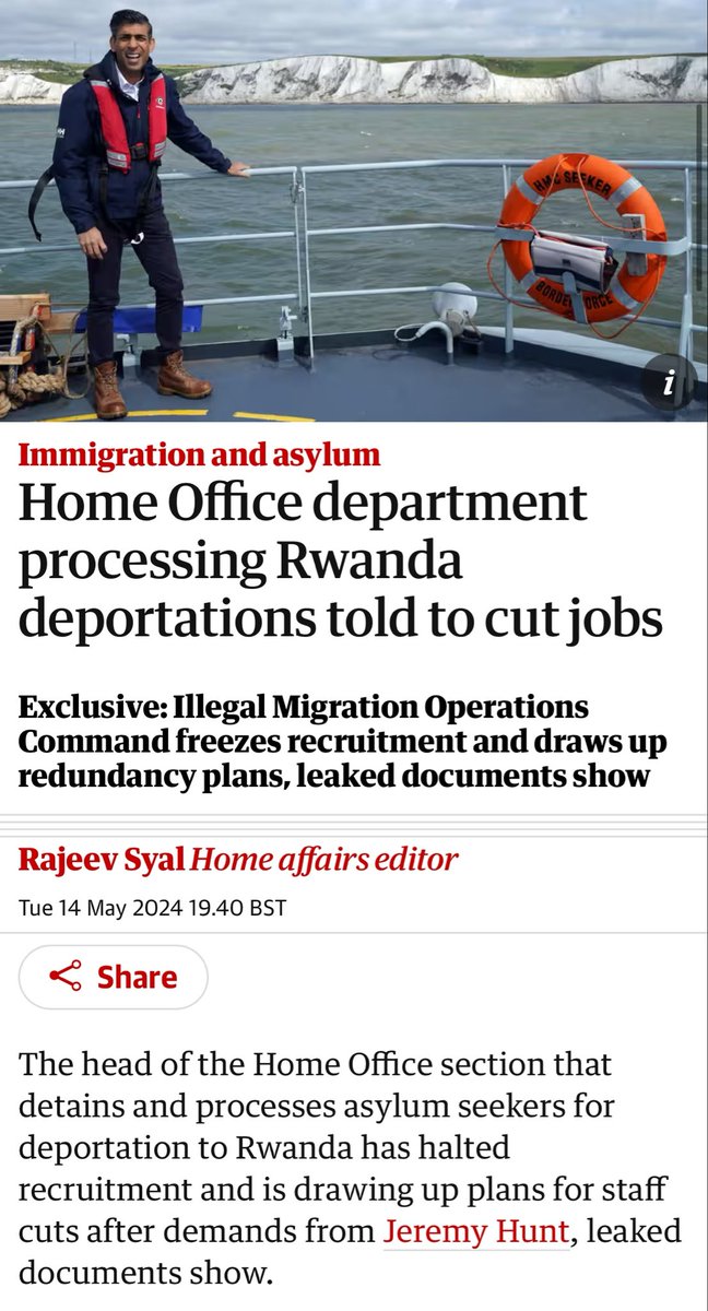Jesus Christ the indignity. If you work for the Home Office trying to implement all this ridiculous pantomime villain bullshit and now you might get culled, I promise you, it isn’t worth it. Other jobs are available. Walk out today! amp.theguardian.com/uk-news/articl…