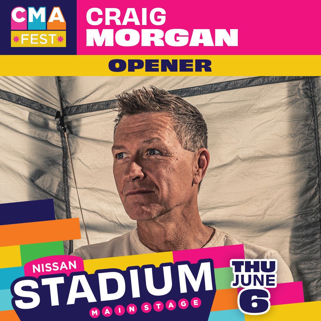 JUST ANNOUNCED! I’m performing at Nissan Stadium on Thursday 6/6 at @CountryMusic’s #CMAfest! Four-night and single-night passes are on sale now at CMAfest.com/tickets