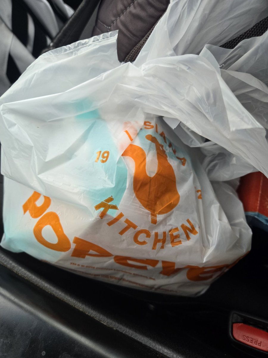 Stopped at Popeyes so we could try the new Golden BBQ chicken sandwich tonight. As always, the magic of a trip to Popeyes is finding out if thats what they actually put in the bag.