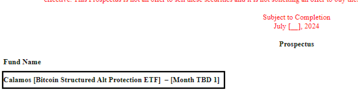 Calamos just filed for a Bitcoin Buffer ETF which will seek to offer 100% downside protection from bitcoin while capturing a portion of the upside using FLEX options. These are big hits on the equity side, this is first stab at btc tho