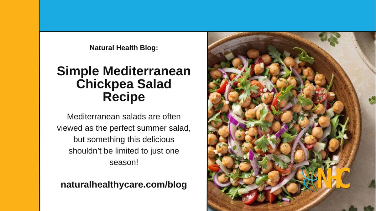 Perfect as a side salad or light lunch, this simple salad is served with a bright lemon dressing, perfect even during the colder months.
naturalhealthycare.com/blog/Simple-Me…
#recipe #salad #chickpea #medierraneansalad #naturalhealthycare #drdebbiekaras #health #nutrition