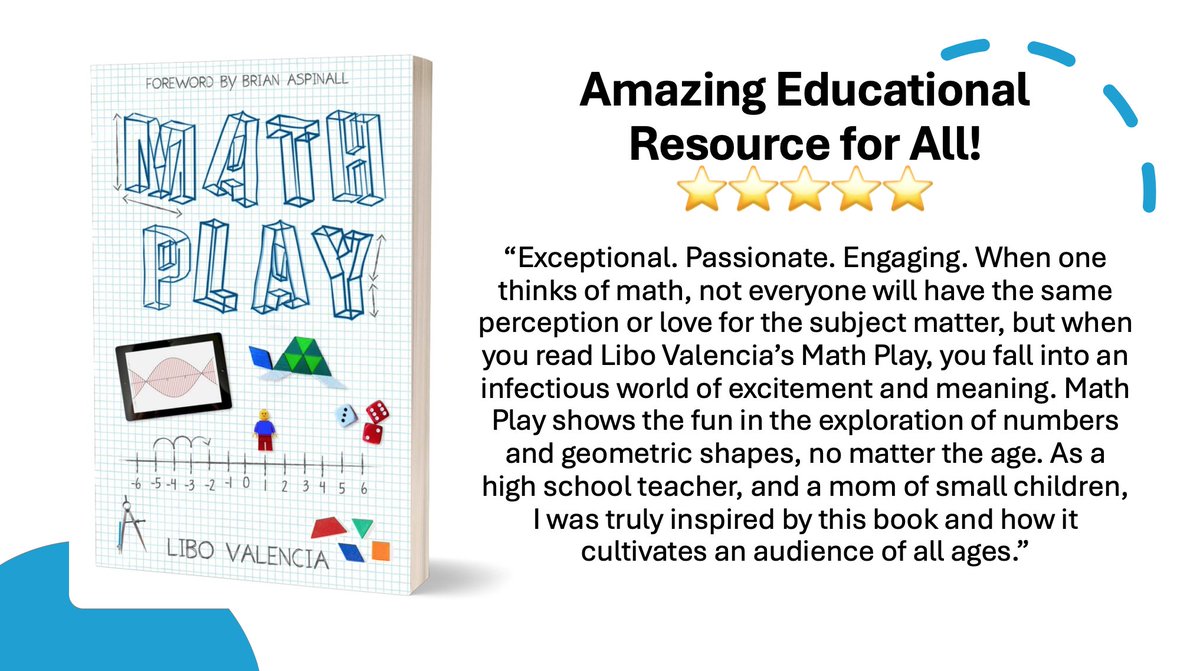 '...when you read Libo Valencia’s Math Play, you fall into an infectious world of excitement and meaning' Thank you for @MsDiNapoli311 for the positive feedback🙏😊 #MathPlay🧮 🔗amazon.com/dp/1990566561 #CodeBreaker🦾 #ITeachMath #MTBoS #MathIsFun #ElemMathChat #STEM #EdChat