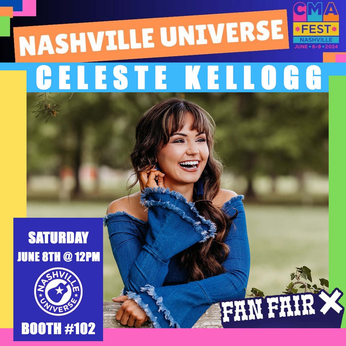 JUST ANNOUNCED!!!! I'll be signing at the @NashvilleUnivrs booth Saturday, June 8th at noon!  Can't wait to see all my country music friends! @CountryMusic #CMAFest #FanFairX