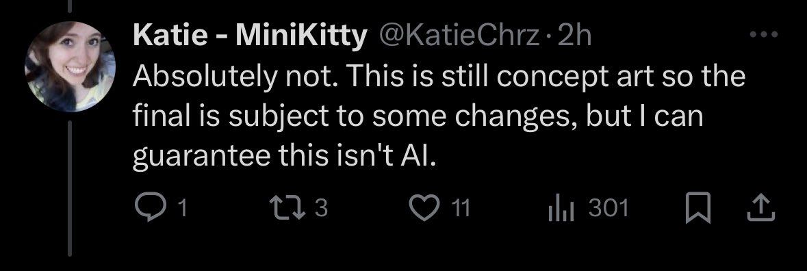 For anyone worried it’s A.I. rest assured it’s not. Katie went out of her way to confirm that firsthand.