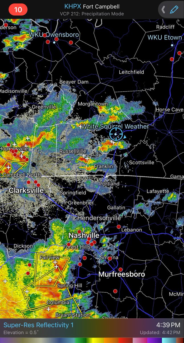 Strong thunderstorms are closing in. Our systems detect the lightning and we can certainly hear the thunder so it’s time to move indoors. #WKU