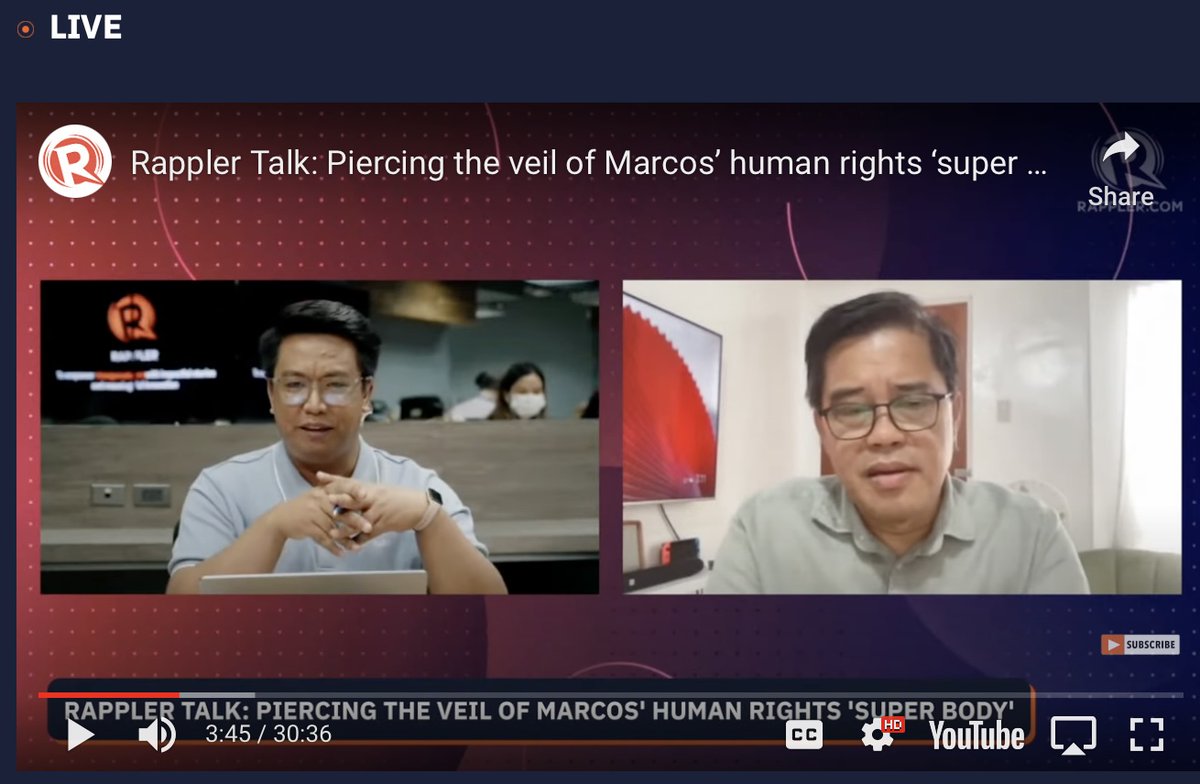 In this episode of RapplerTalk, I discuss with @jairojourno why the 'special committee,' dubbed the human rights 'super body,' that Philippines President Marcos created is problematic. Rappler Talk: Piercing the veil of Marcos’ human rights ‘super body’ tinyurl.com/rightssuperbody