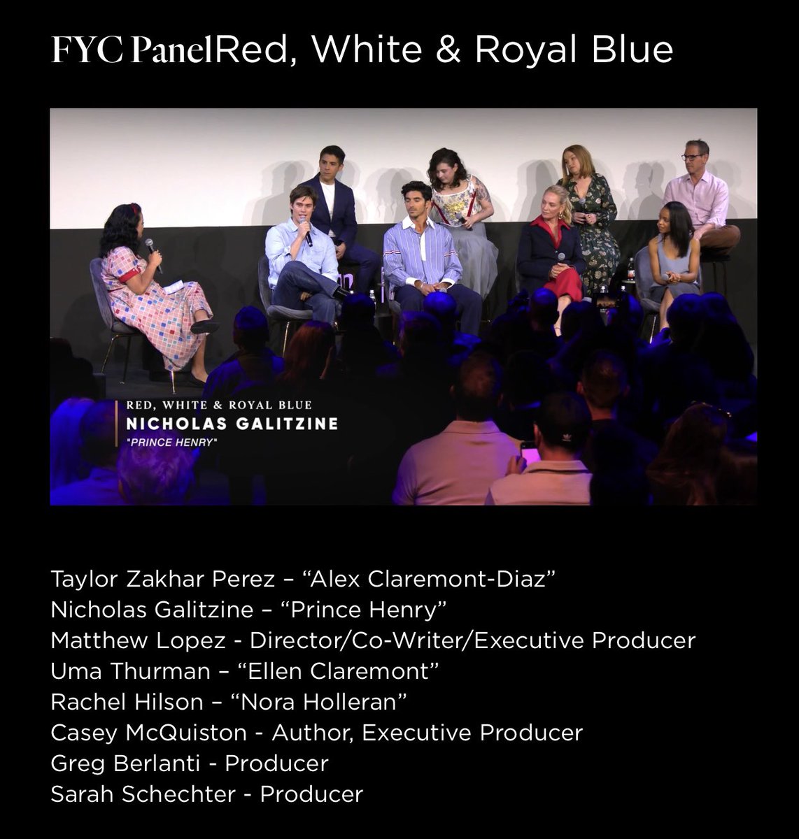 FYC 'Red, White & Royal Blue' panel is now available, 35 minutes of cast, crew and author talking about our favourite movie. 🖇️ consideramazon.com/title/red-whit…