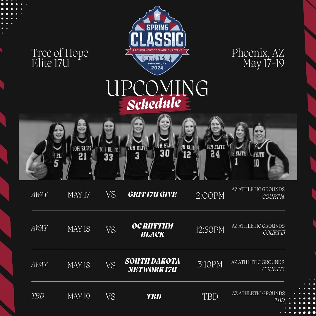***Tree of Hope Elite 17u SCHEDULE***
TOC Spring Classic - Phoenix, AZ