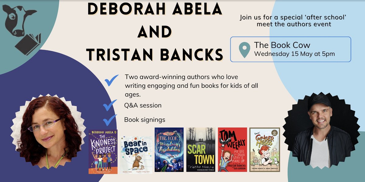 This afternoon! Blaze a trail to the nation's capital where author @DeborahAbela & I will be sharing our latest books, engaging in witty repartee 🤪, Q-&-A-ing with readers and signing our books. Love you to share with Canberran friends!

#authortalk #booksigning #loveozmg #mglit