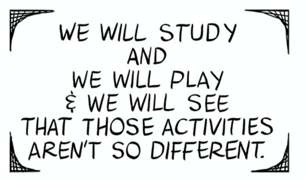 I won a teaching thing at my Uni &amp; just gave a tiny speech - thought it worth sharing here (quick summary, in my teaching I aim to show that study &amp; play aren't so different). After thank yous, I told a quick story from  class yesterday that I think gets at my approach: (1/4)