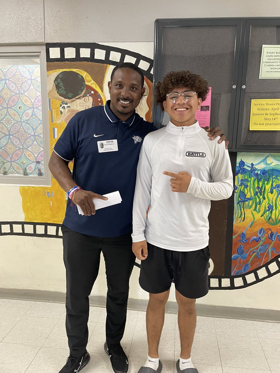 Thank you @CoachWatkinsUNH for stopping by to see me! Had a great conversation with you and I appreciate you for coming!! <a href="/UNHWildcats/">UNH Wildcats</a>