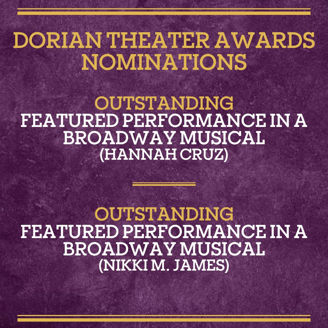 Suffs has been nominated for 5 Dorian Theater Awards, given by Galeca: The Society of LGBTQ Entertainment Critics. Thank you for the honor, GALECA! @DorianAwards #SuffsMusical