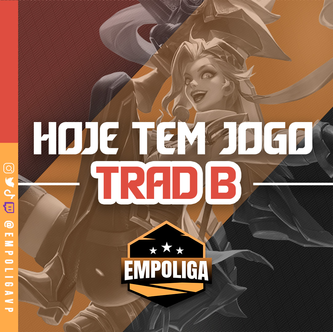 EmpoligaVP's tweet photo. HOJE É DIA DE #TradB !

E dia de conhecermos os 4 times que vão subir para a #TradA !  Quem vencer essas Md5 já tem acessp garantido!

Confira as séries decisivas e as transmissões!

19h - @pkbowesports x @CoiotesdaReal
https://t.co/VzyfdlQPQ5

20h -  @aaadufcavalaria x @damagesports
https://t.co/evwCJTPLxh

20h - @infernorngg x @4ONE_gg
Watchparty - https://t.co/mqQPkO8TIN

19h - @gaming_ownage Ac x @CriminalsBR1 B.
(offstream)