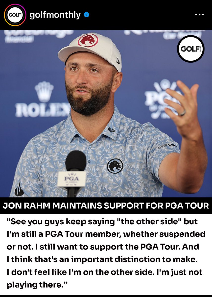 Has no one told Rahm he is no longer a PGAT member?