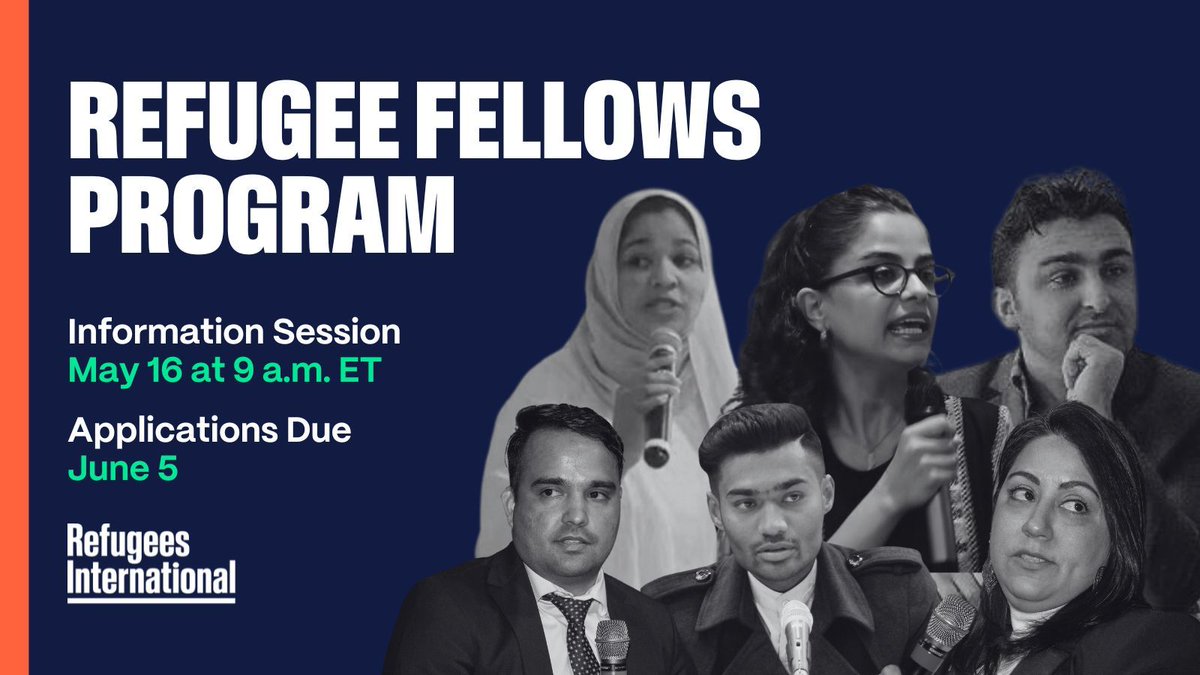 📣 Applications are open for our second Refugee Fellows Program cohort! We encourage all prospective applicants to attend our information session this week to learn more about the application process! ✨ Join us May 16 at 9 a.m. ET 🔗 RSVP: buff.ly/3UXfZBI