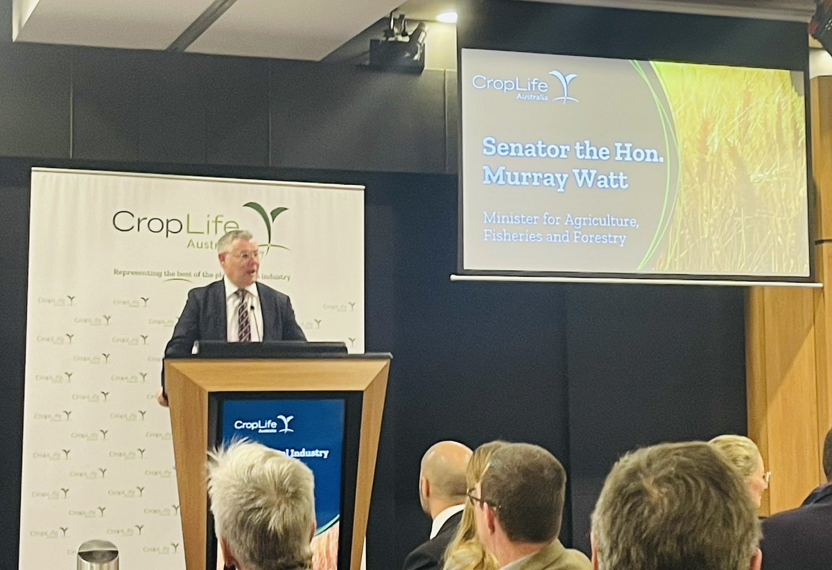 At the @CropLifeOZ budget breakfast in Canberra now @MurrayWatt delivering the annual agricultural budget speech #ausag @GrainProducers