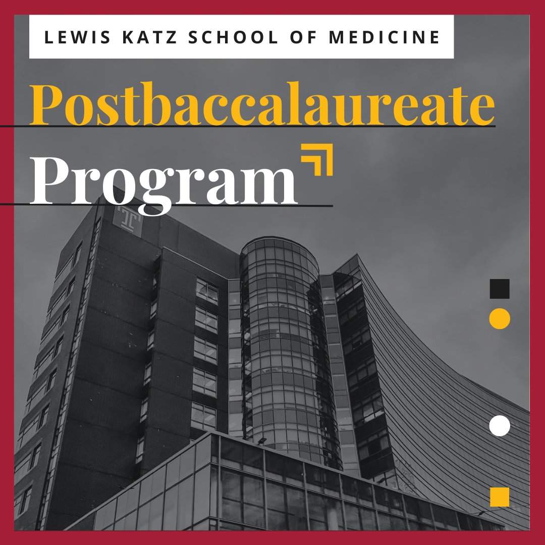 Thinking about medical school? Apply today for #TempleMed’s Postbaccalaureate program - designed to specifically prepare students for success in our medical school and as practicing physicians. Applications end June 1. Learn more and apply today at medicine.temple.edu/education/post…