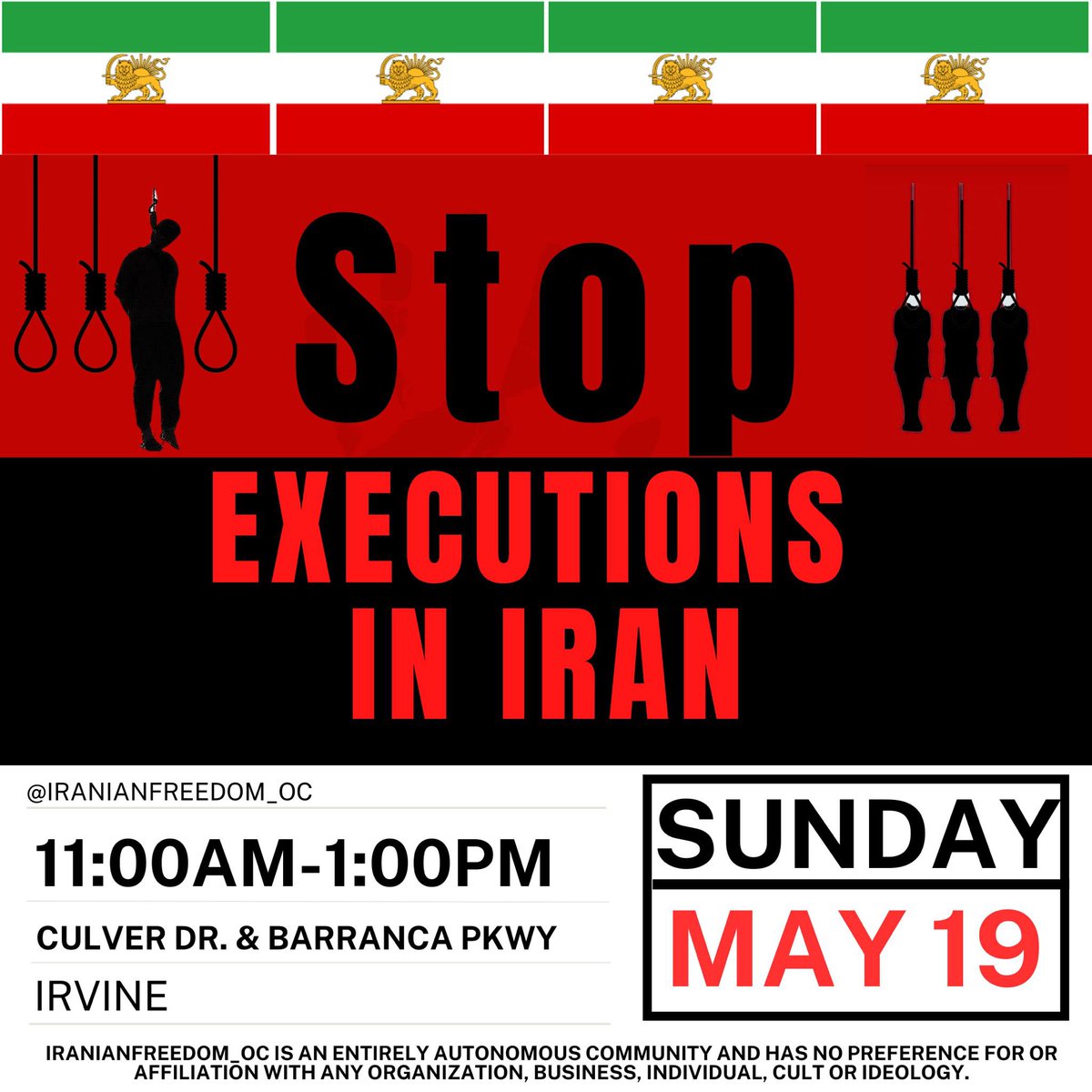 تظاهرات یکشنبه ایرواین کالیفرنیا
#زن_زندگی_آزادی 
#IRGCterorrists
