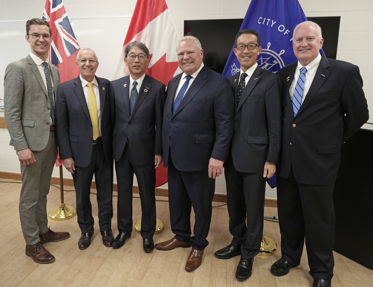 Great day announcing Asahi Kasei Corporation’s new EV battery component plant in #PortColborne.   With $43B in #auto and #EV investments attracted to our province in four years, companies around the world know that the future of EV manufacturing is right here in #Ontario.