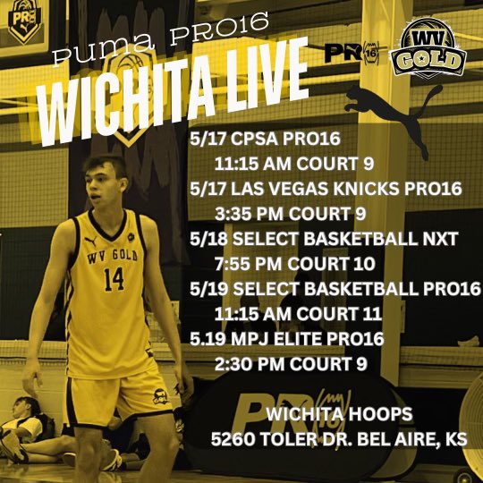 Here's our schedule for the Pro16 Live Period in Wichita! @WVGoldHoops