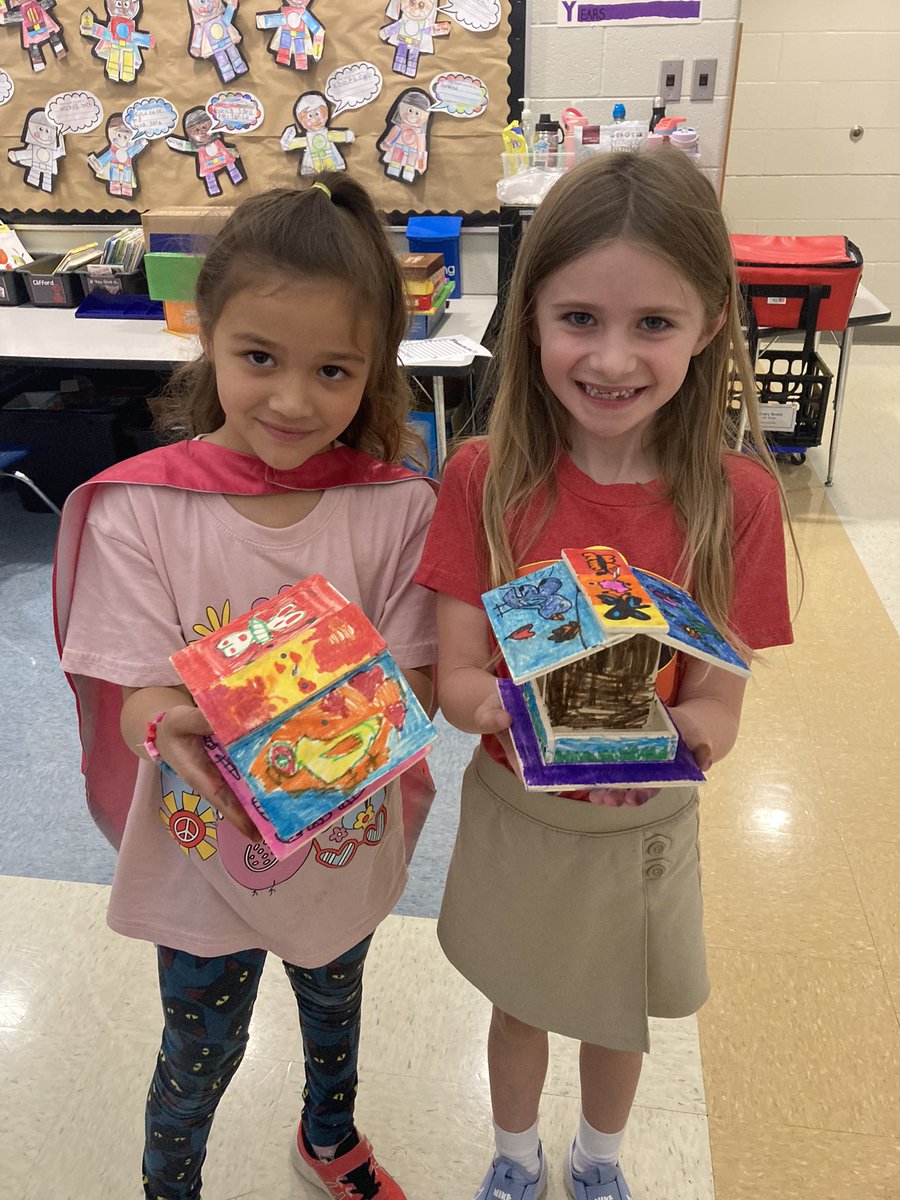 Building birdhouses in first grade