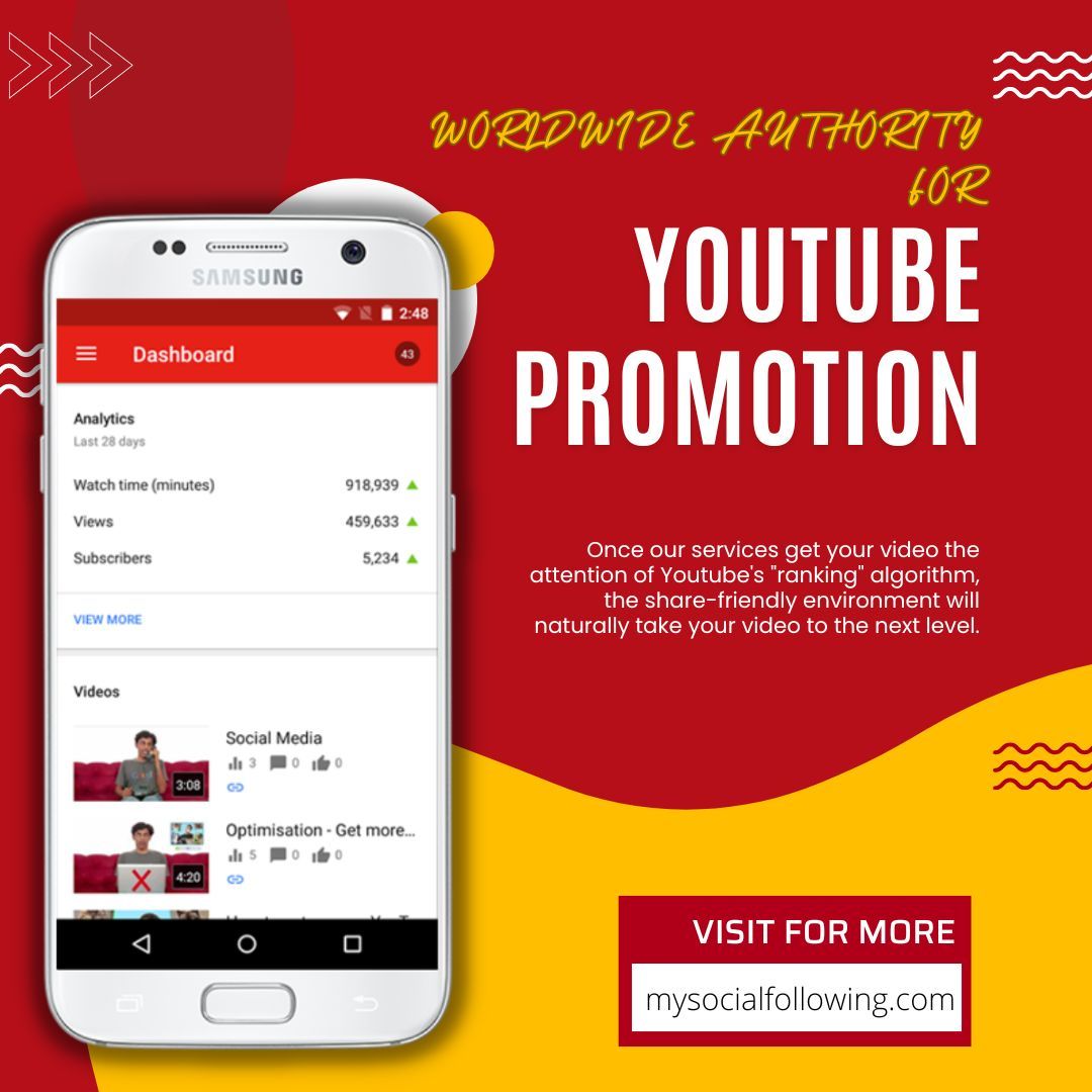 Youtube Marketing services will help you increase your YouTube video views to get more people to see your videos. 

Learn more: mysocialfollowing.com 

#youtubeMarketing #YouTube #organicreach #socialmediamarketing