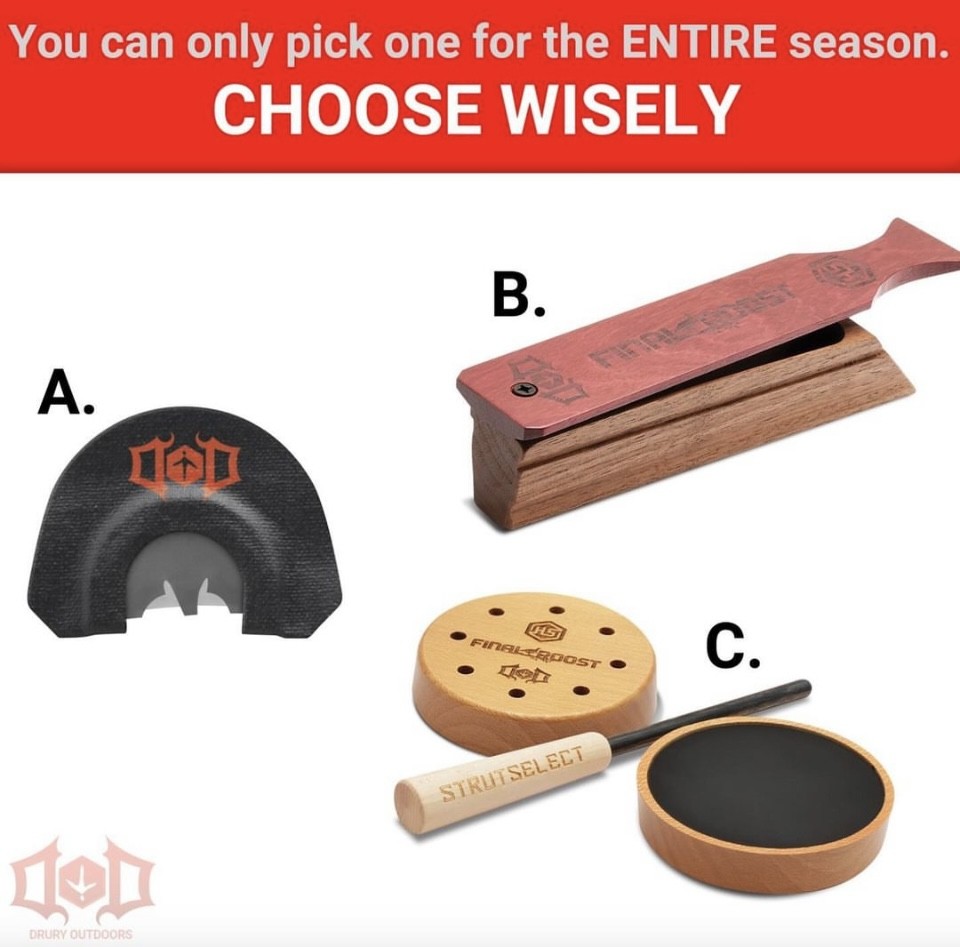 What's your pick? - Shared by @DruryOutdoors  

#FindYourAdventure #hunting #outdoors #wildturkey #turkeycall #turkeyhunting #turkeyseason