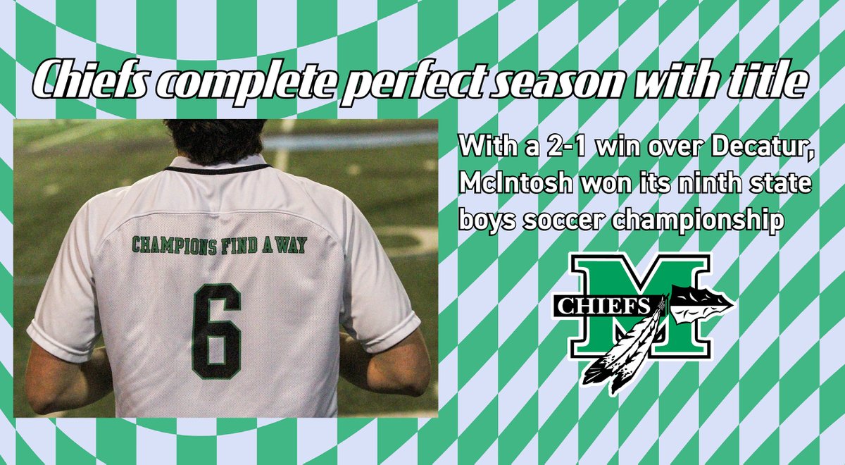 With a 2-1 win over Decatur, McIntosh High won its ninth state boys soccer championship. bit.ly/44J3vAW