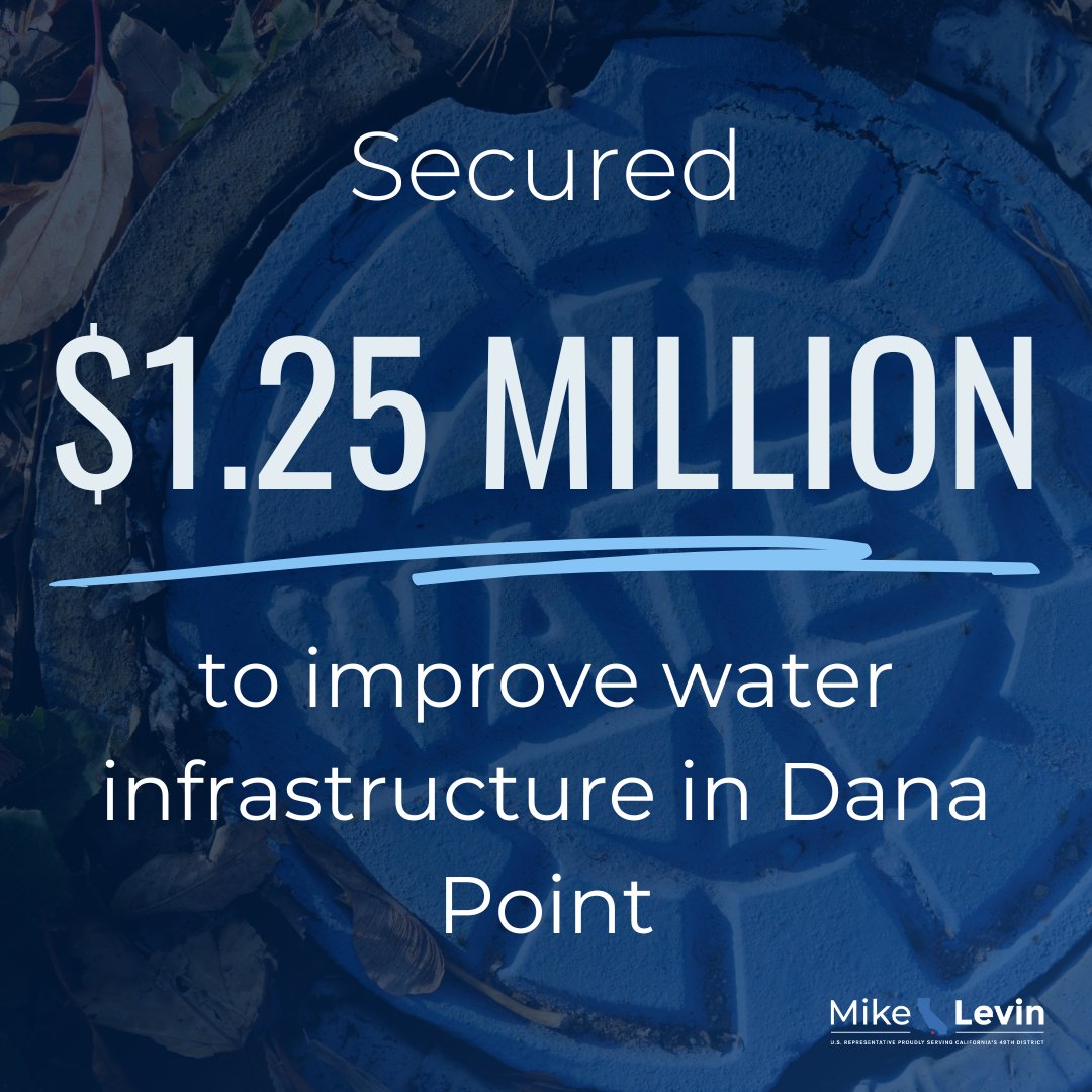 As part of #InfrastructureWeek, I’m proud to announce that I helped secure $1.2 million for @southcoastwater to improve water treatment and distribution infrastructure in our district.

Learn more: levin.house.gov/map
